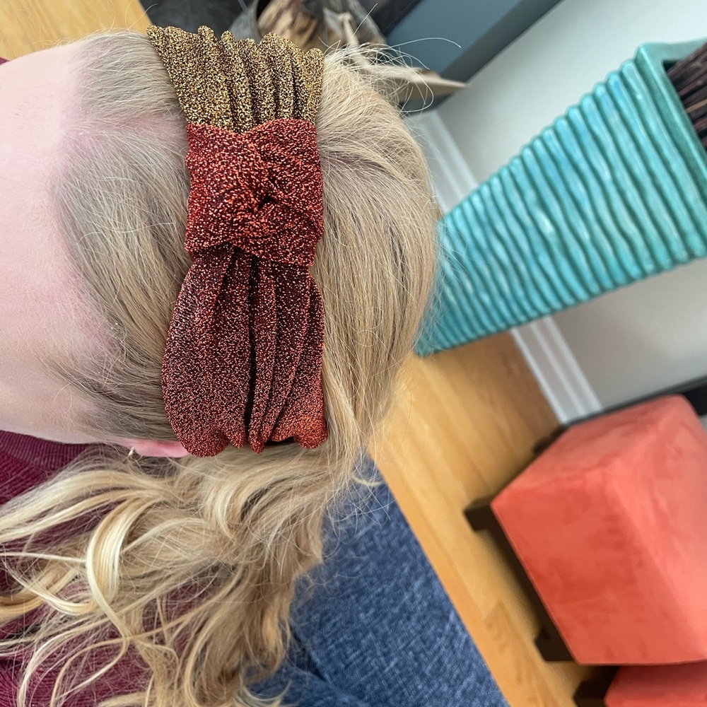 Red and Gold Glitter Headband